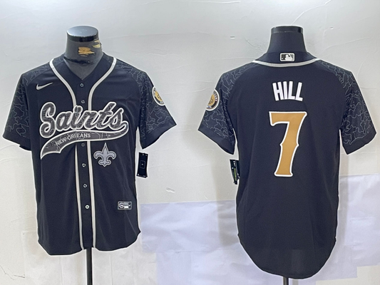 Men's New Orleans Saints Taysom Hill #7 Black RFLCTV Limited Jerseys