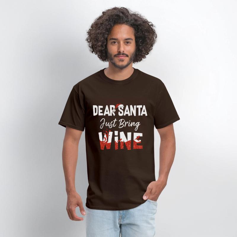 Family Shirt Dear Santa Just Bring Wine