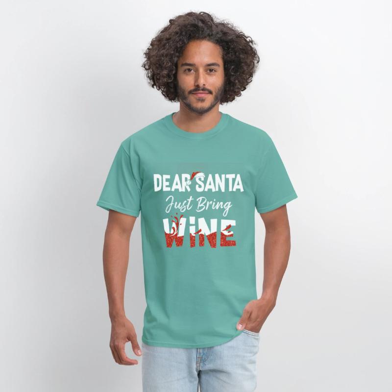 Family Shirt Dear Santa Just Bring Wine