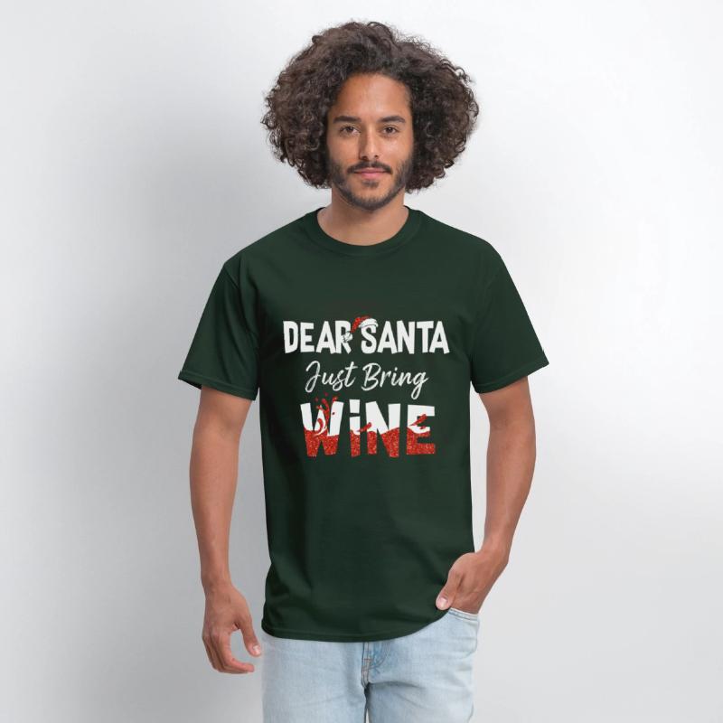 Family Shirt Dear Santa Just Bring Wine