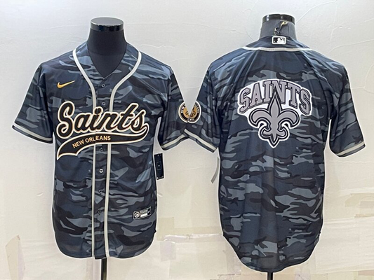 Men's New Orleans Saints Grey Camouflage Game Jerseys