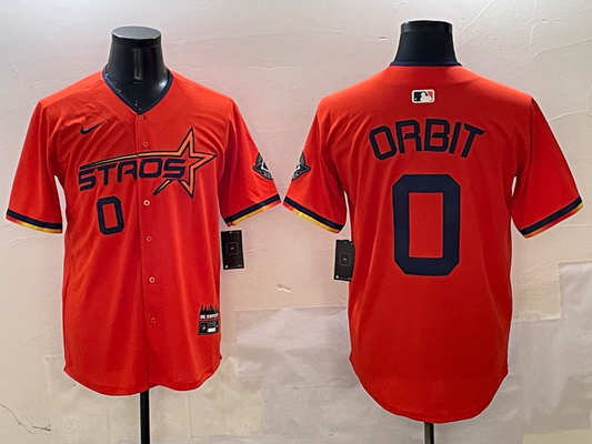 Men's Houston Astros Orbit #0 Orange 2025 City Connect Limited Player Jerseys