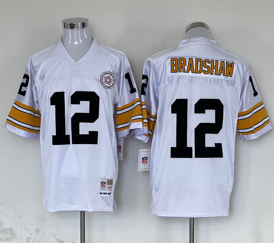 Men's Pittsburgh Steelers Terry Bradshaw Mitchell & Ness White Legacy Replica Jerseys