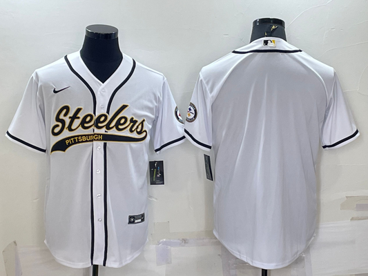 Men's Pittsburgh Steelers White Blank Jerseys