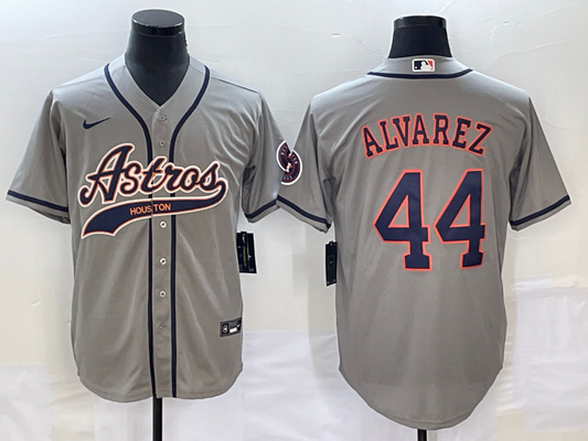 Men's Houston Astros Yordan Alvarez #44 Gray Replica Jerseys Joint Edition