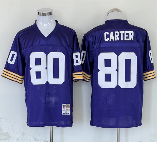 Men's Minnesota Vikings Cris Carter Mitchell & Ness Purple Legacy Replica Jerseys
