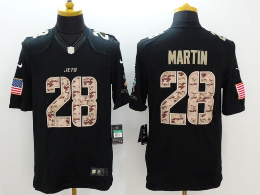Men's New York Jets Curtis Martin #28 Black Game Player Jerseys