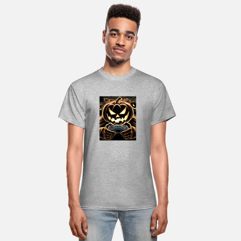 Fiery Gamer Jack-o'-Lantern Halloween Gaming Vibes