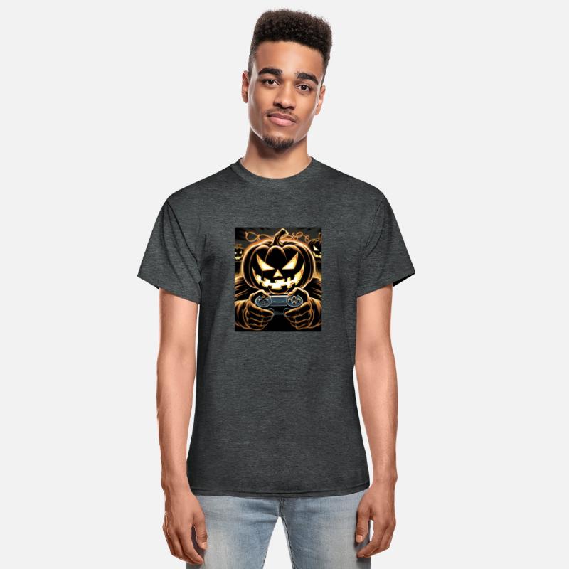 Fiery Gamer Jack-o'-Lantern Halloween Gaming Vibes