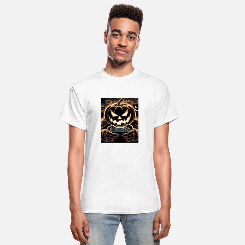 Fiery Gamer Jack-o'-Lantern Halloween Gaming Vibes