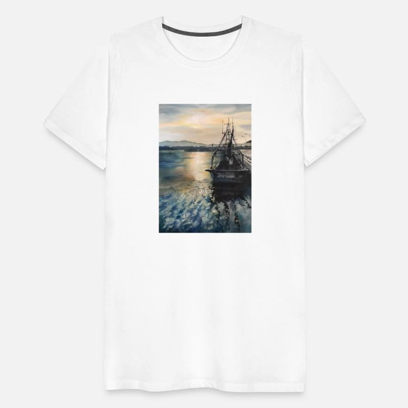 Fishing Boat At Evening In Watercolors