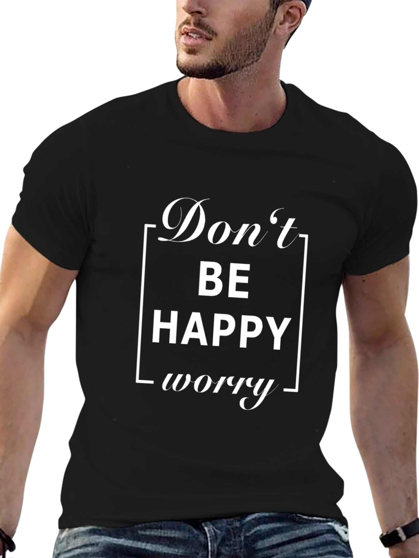 Dont Be Happy Worry Black T-Shirt