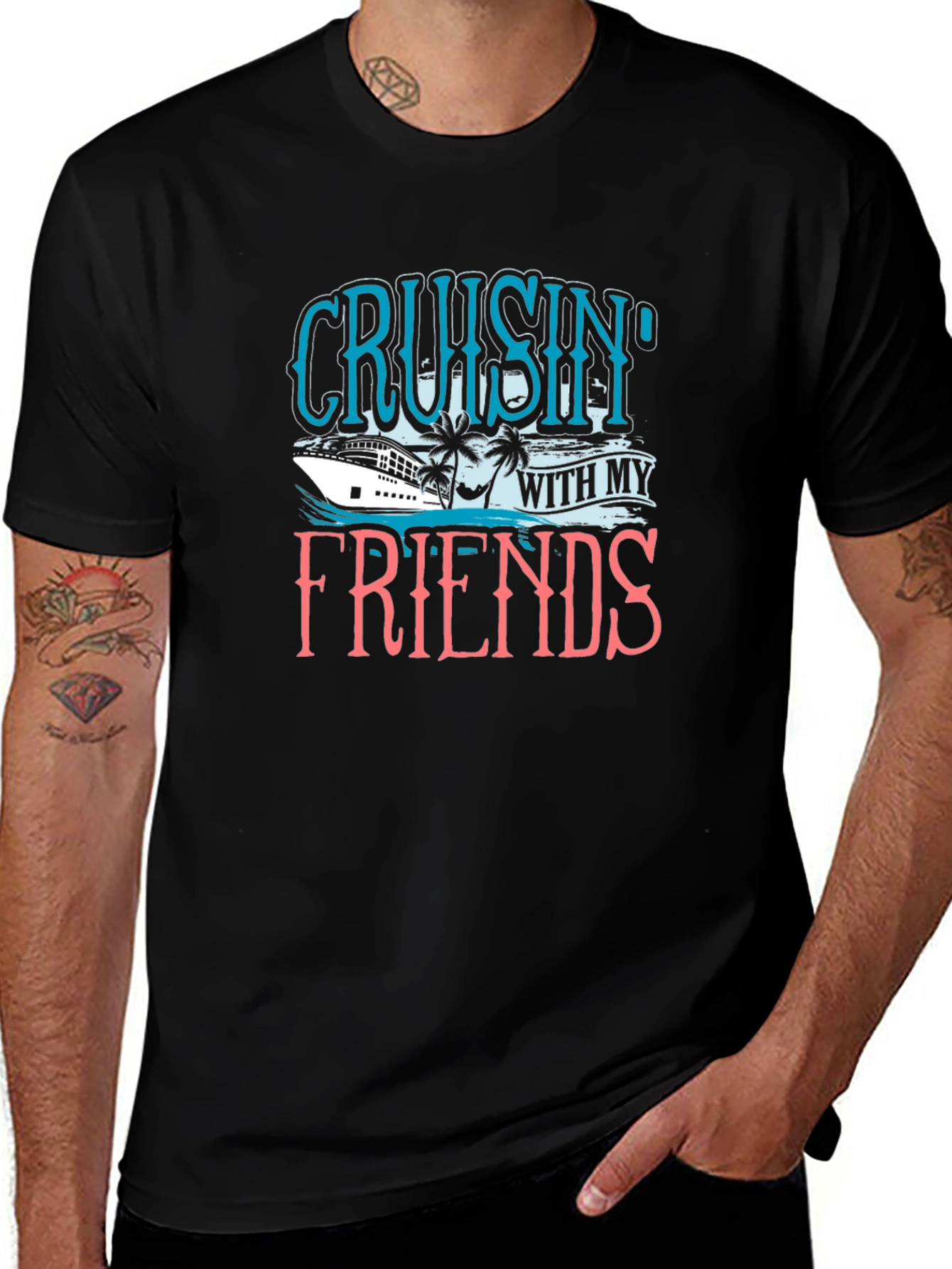 Cruisin With My Friends Black T-Shirt