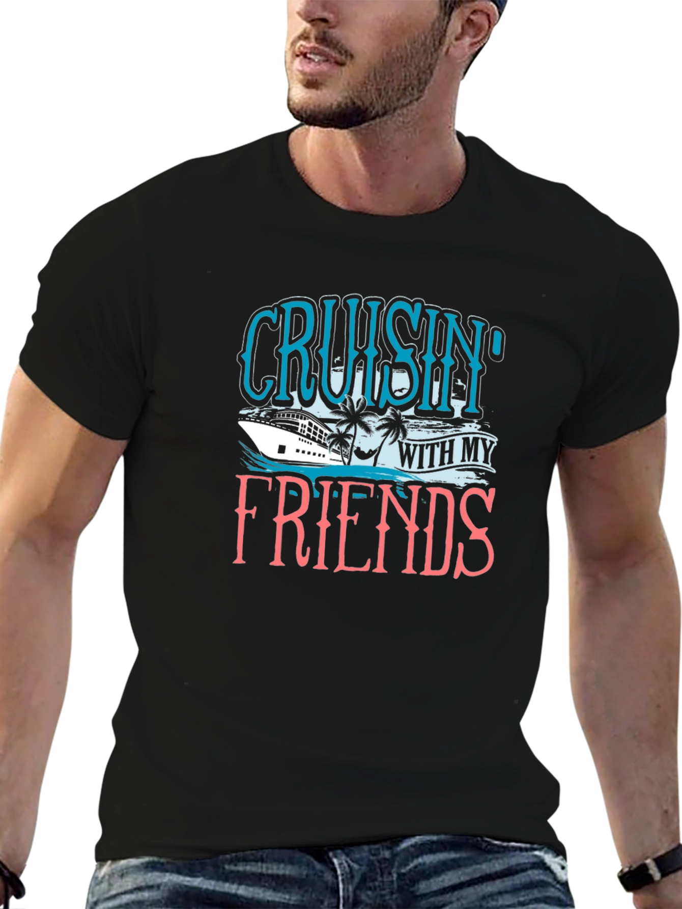Cruisin With My Friends Black T-Shirt