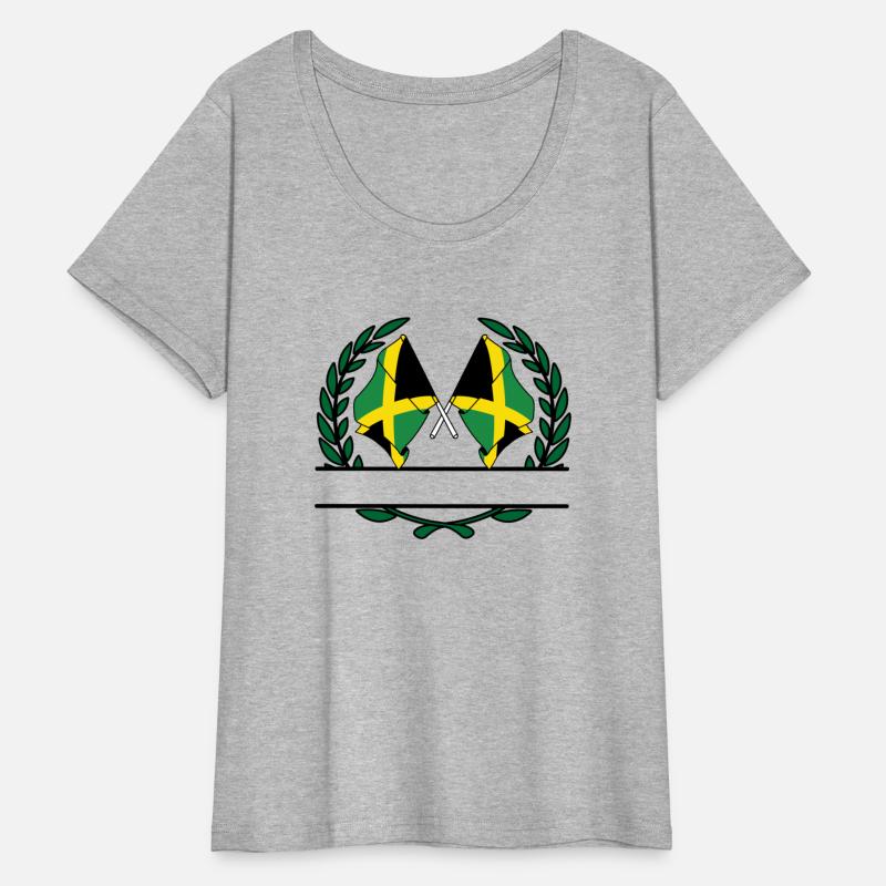Flags Jamaica in laurel wreath banner