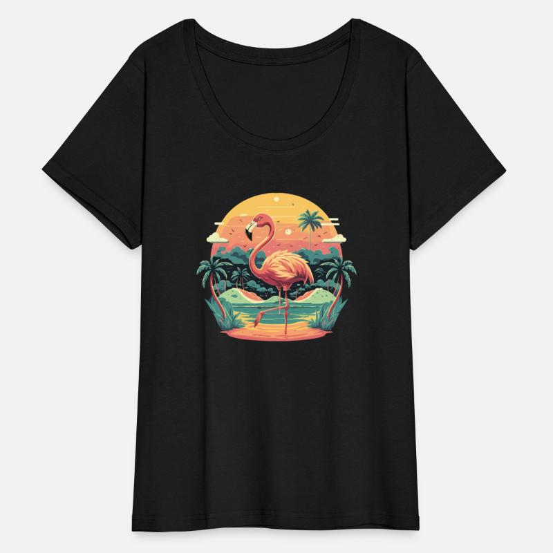 Flamingo Character Nature Landscape T Shirt