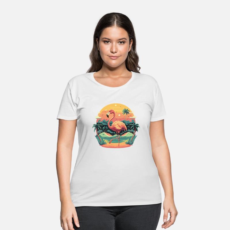 Flamingo Character Nature Landscape T Shirt