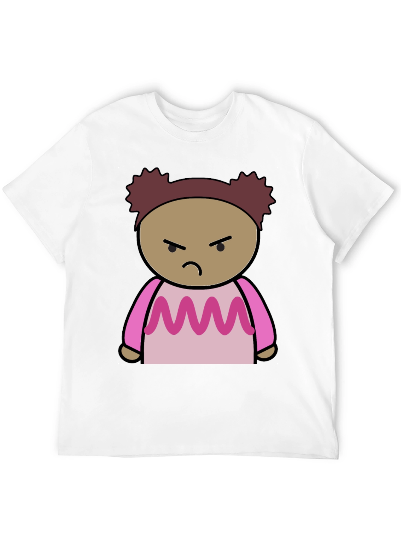 Angry Cartoon Character Black T-Shirt
