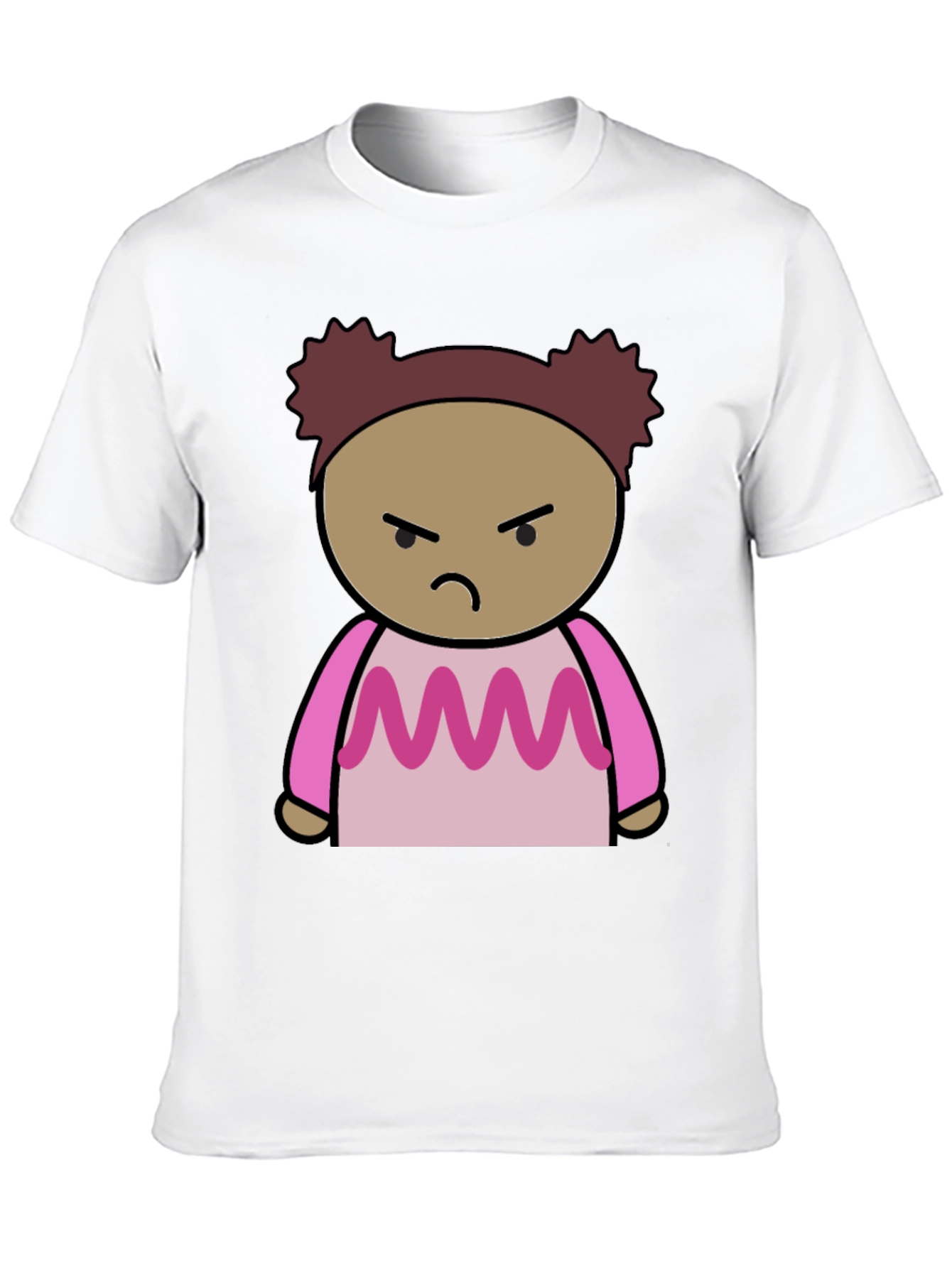 Angry Cartoon Character Black T-Shirt