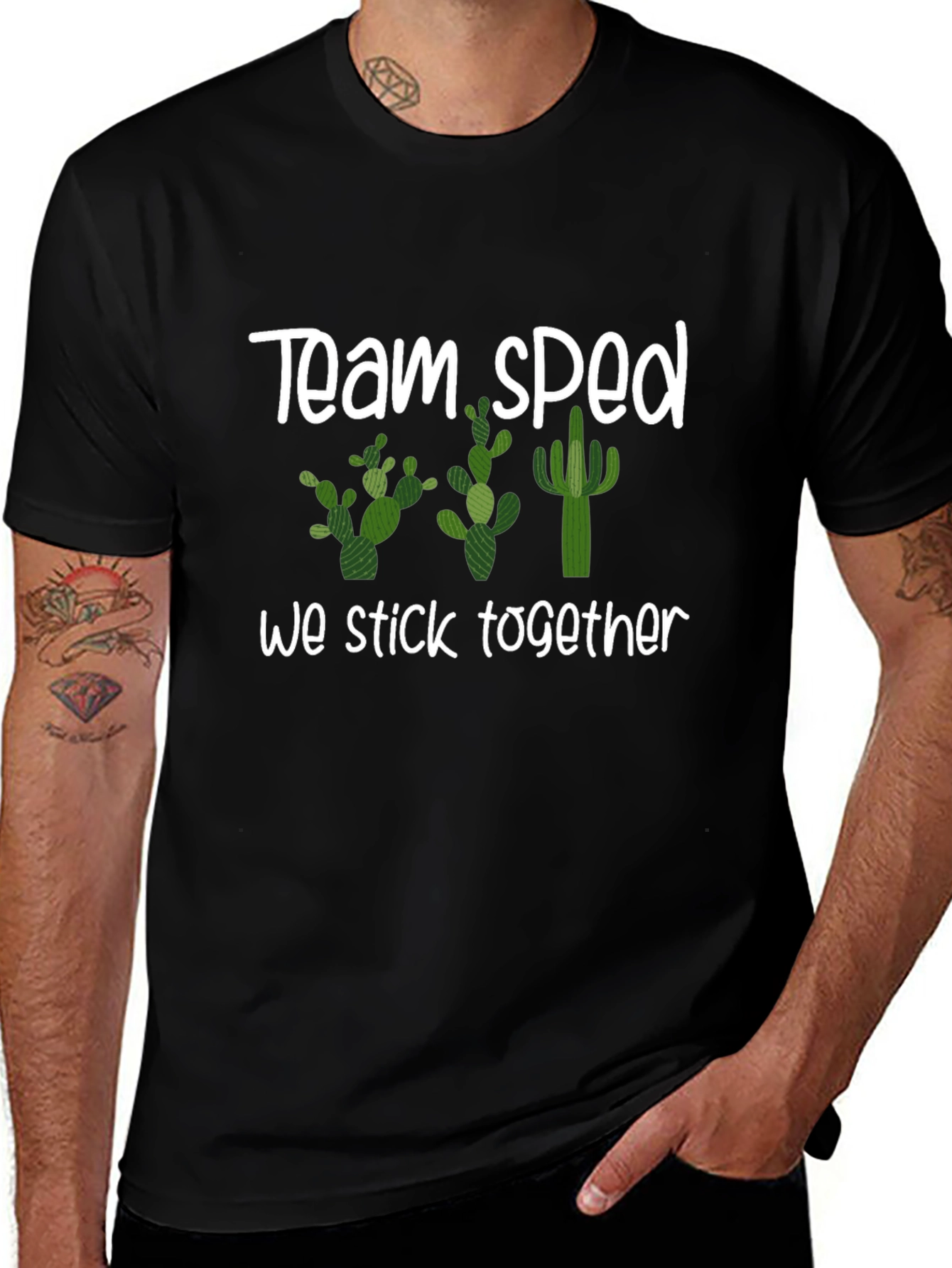 Team Sped Cactus T-Shirt We Stick Together