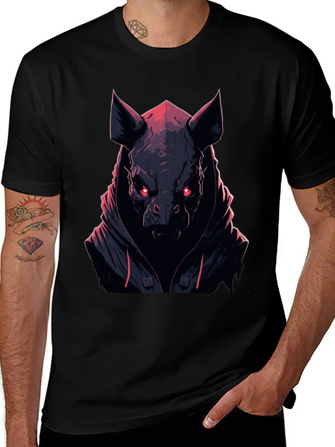 Cyberpunk Boar Graphic T-Shirt