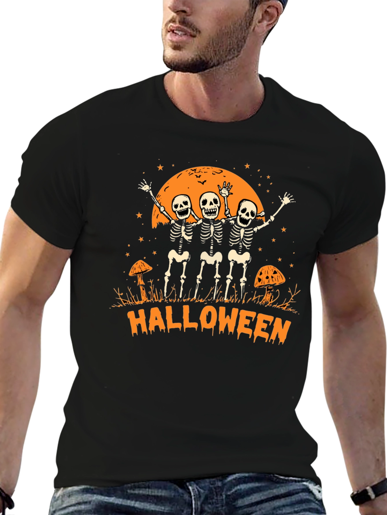 Halloween Skeleton Graphic T-Shirt