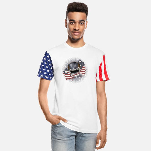 Football helmet with USA flag in vintage colors