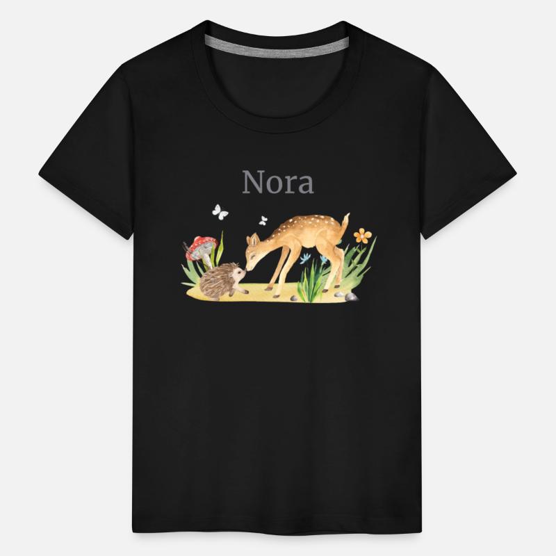 Forest Animal Deer Hedgehog Flowers Name Nora