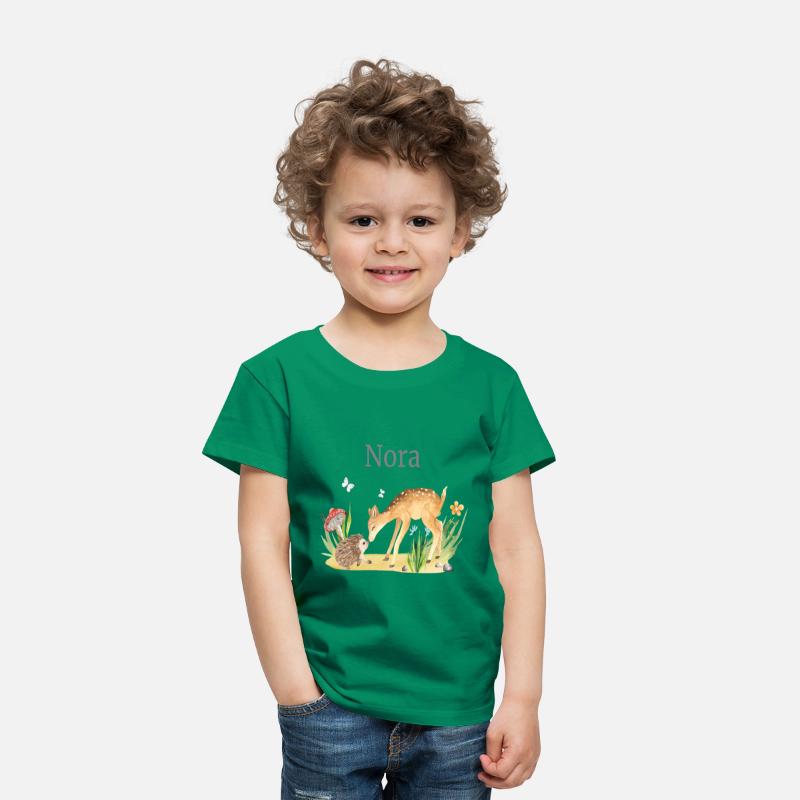 Forest Animal Deer Hedgehog Flowers Name Nora