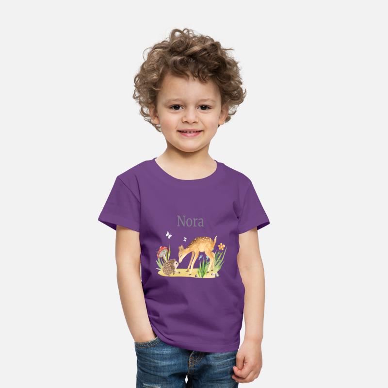 Forest Animal Deer Hedgehog Flowers Name Nora