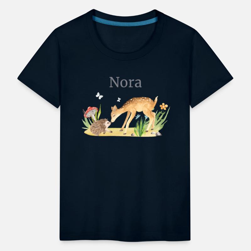Forest Animal Deer Hedgehog Flowers Name Nora