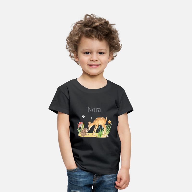 Forest Animal Deer Hedgehog Flowers Name Nora