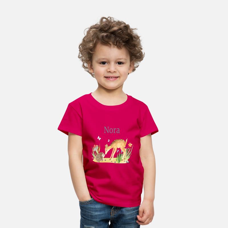 Forest Animal Deer Hedgehog Flowers Name Nora