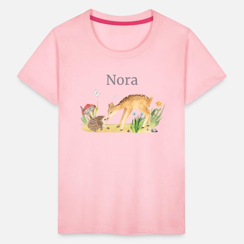 Forest Animal Deer Hedgehog Flowers Name Nora