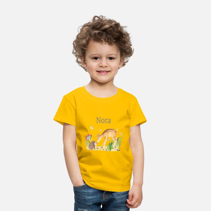 Forest Animal Deer Hedgehog Flowers Name Nora