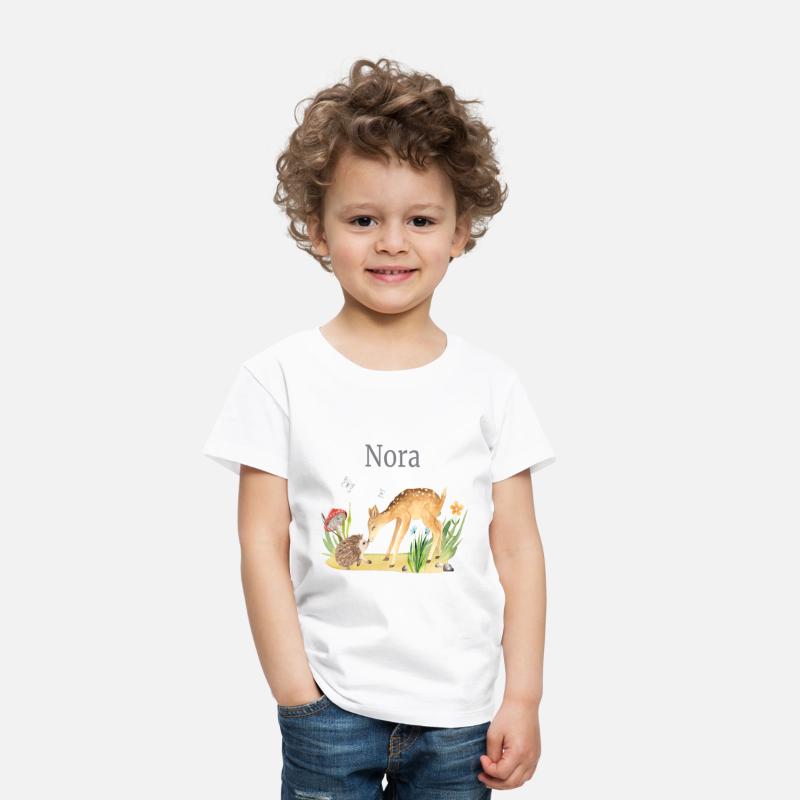 Forest Animal Deer Hedgehog Flowers Name Nora