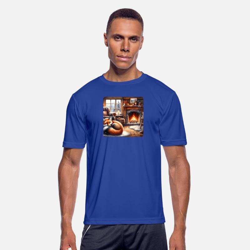 Fox Asleep Fireplace Snow Cozy