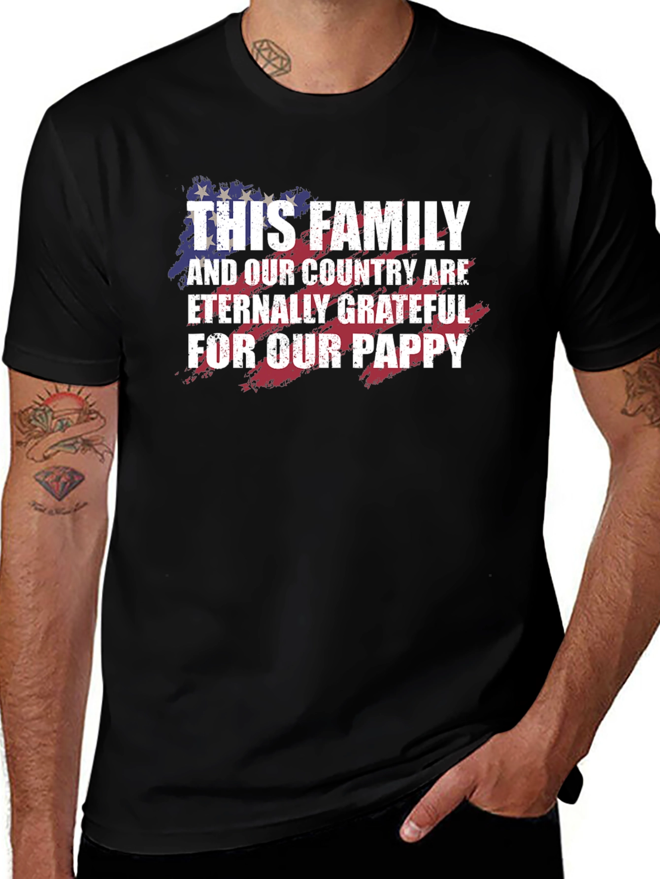 Grateful Family Pappy T-Shirt - Patriotic Gift
