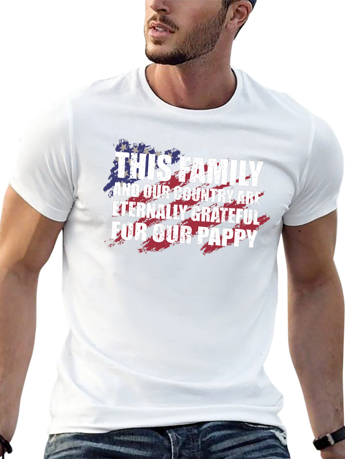 Grateful Family Pappy T-Shirt - Patriotic Gift