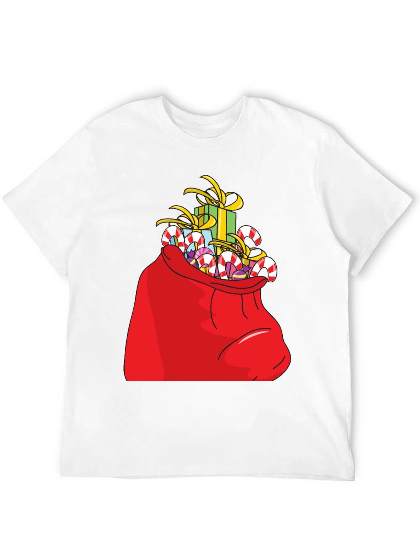 Holiday Gift Sack T-Shirt - Festive Cartoon Graphic Tee
