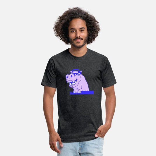 Funny DJ Cool Hippo Animal Mixing Music Party Club