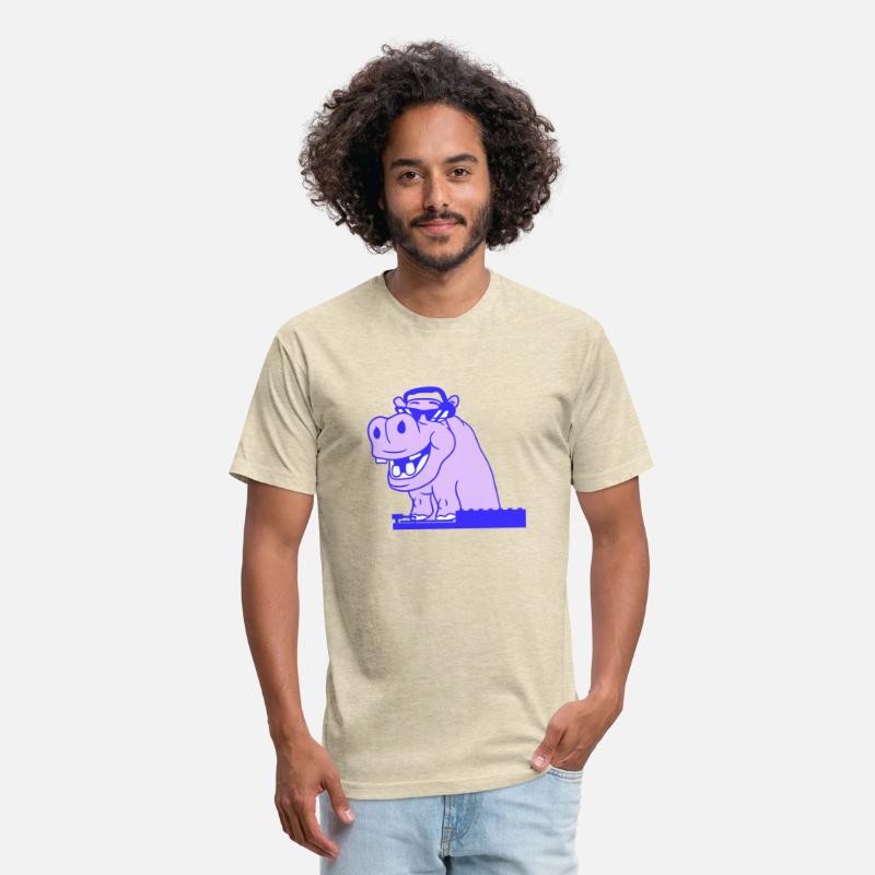 Funny DJ Cool Hippo Animal Mixing Music Party Club