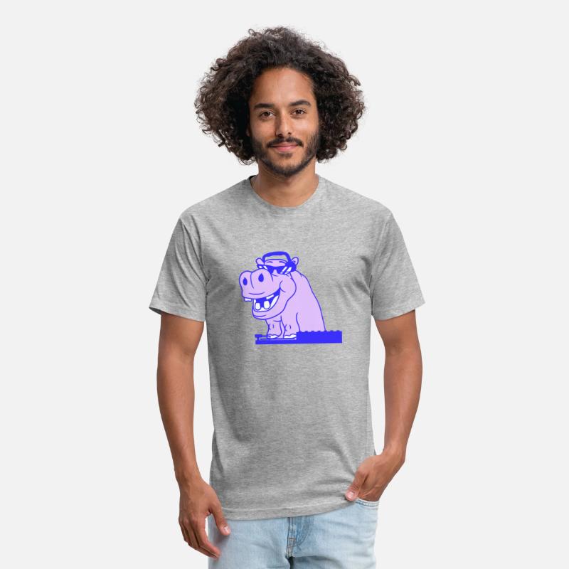 Funny DJ Cool Hippo Animal Mixing Music Party Club