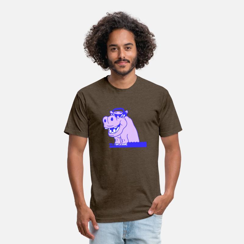 Funny DJ Cool Hippo Animal Mixing Music Party Club