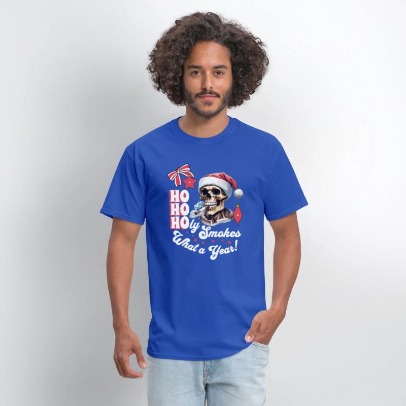 Funny Skeleton Christmas Design, Ho Ho Holy Smokes