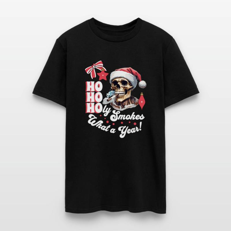 Funny Skeleton Christmas Design, Ho Ho Holy Smokes
