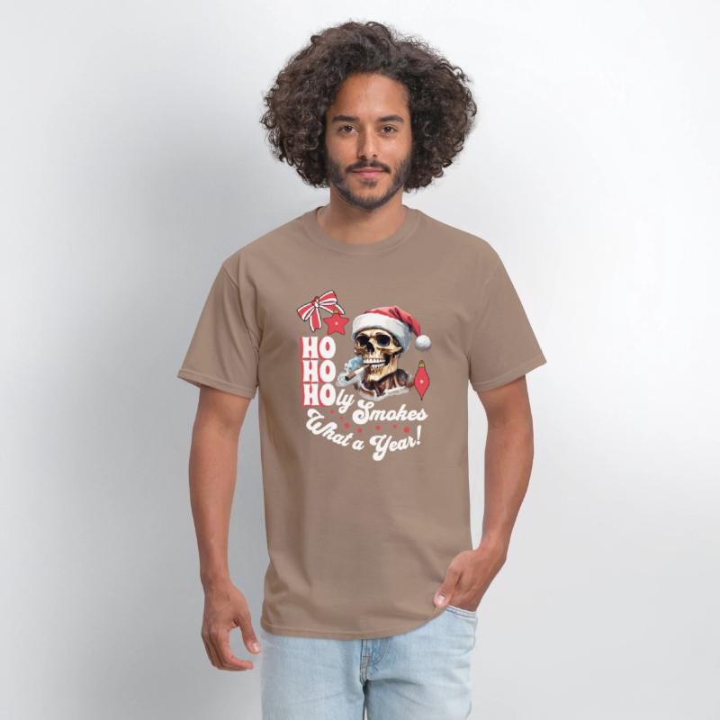 Funny Skeleton Christmas Design, Ho Ho Holy Smokes