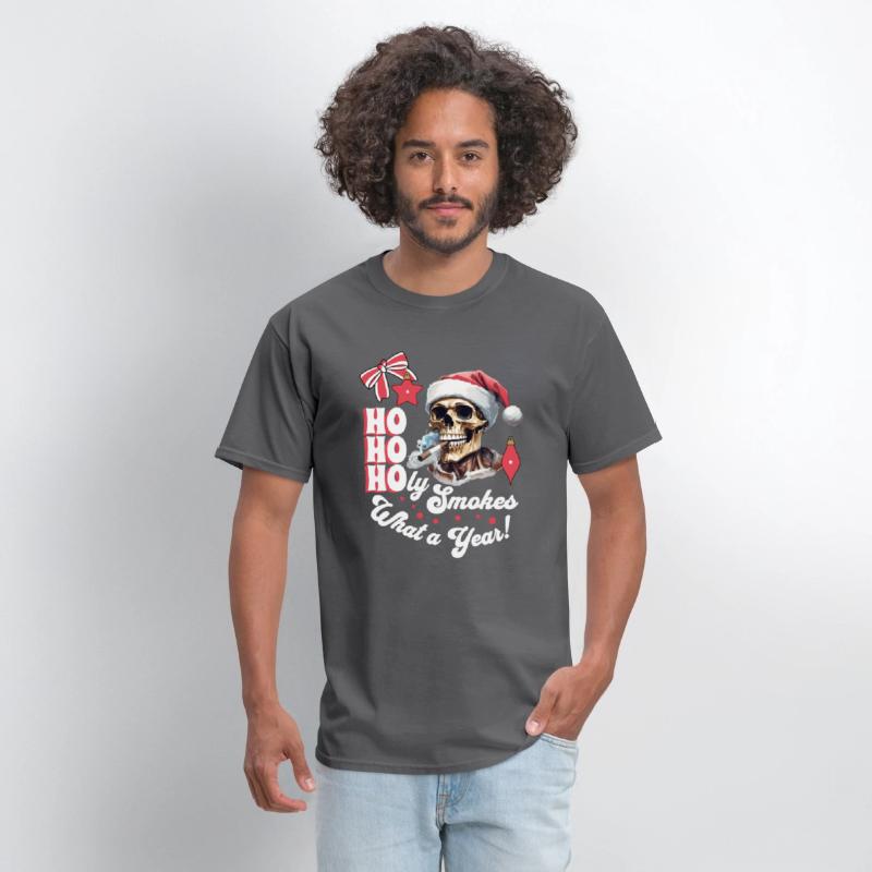 Funny Skeleton Christmas Design, Ho Ho Holy Smokes