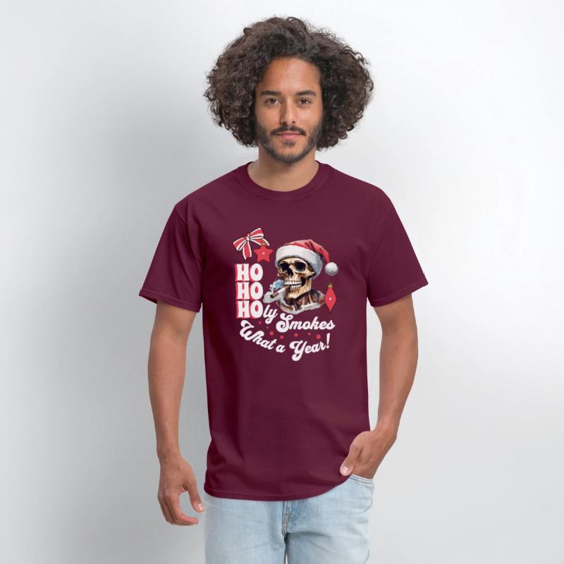 Funny Skeleton Christmas Design, Ho Ho Holy Smokes
