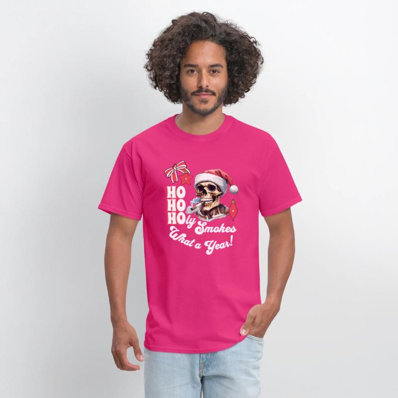 Funny Skeleton Christmas Design, Ho Ho Holy Smokes